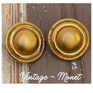 MONET Vintage Goldtone Statement Earrings